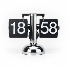 24-Hour Retro Flip Desk Clock — Full-Day Display, Silent Quartz