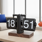 24-Hour Retro Flip Desk Clock — Full-Day Display, Silent Quartz