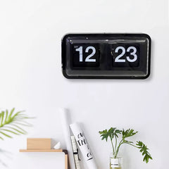 Retro Digital Flip Clock — Silent Quartz, Glass Front, Wall or Desk