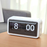 Retro Digital Flip Clock — Silent Quartz, Glass Front, Wall or Desk
