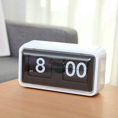 Retro Digital Flip Clock — Silent Quartz, Glass Front, Wall or Desk
