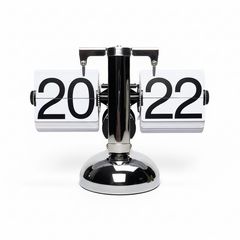 24-Hour Retro Flip Desk Clock — Full-Day Display, Silent Quartz