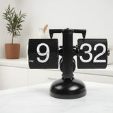 Retro Digital Automatic Flip Desk Clock Black