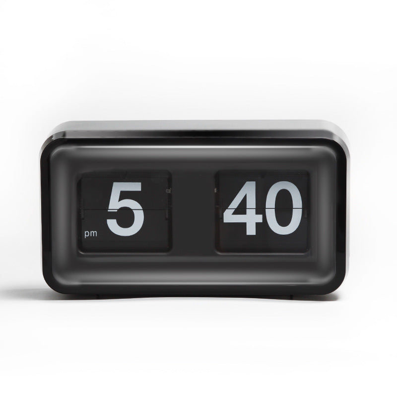 Retro Digital Flip Clock — Silent Quartz, Glass Front, Wall or Desk