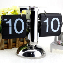 Retro Digital Automatic Flip Desk Clock Black