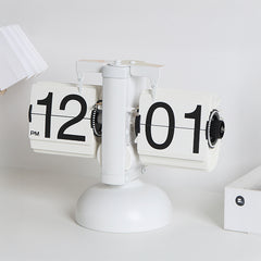 Retro Digital Automatic Flip Desk Clock White