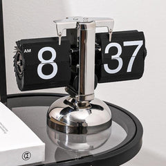 Retro Digital Automatic Flip Desk Clock Black
