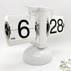 Retro Digital Automatic Flip Desk Clock White