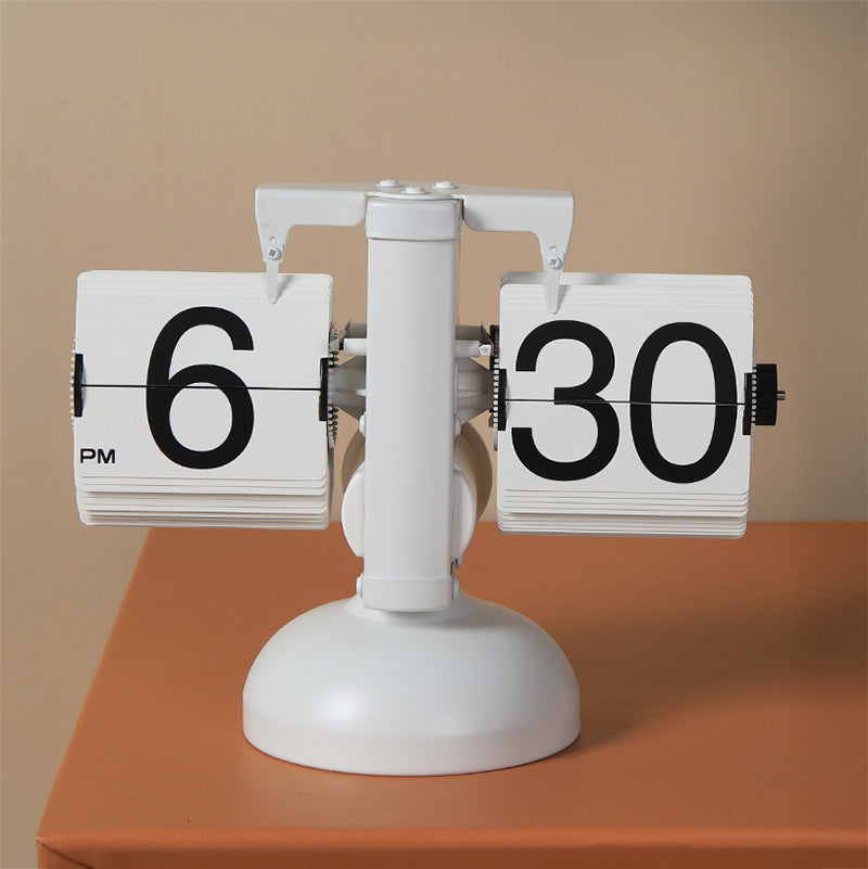 Retro Digital Automatic Flip Desk Clock White